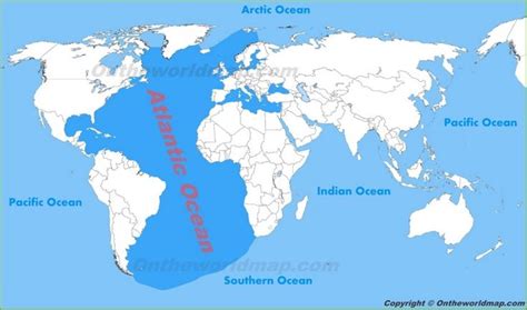 Atlantic Ocean location on the World Map | Location map, Asia map, World map