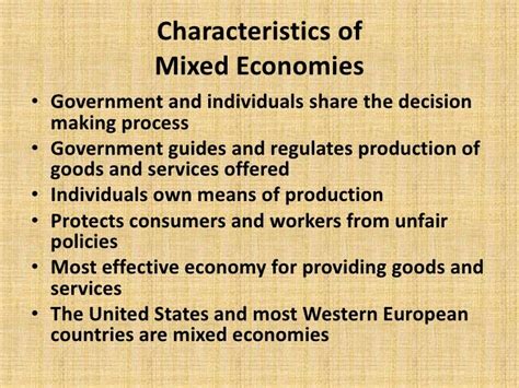 Characteristics of economic systems