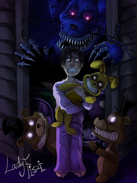 Five nights at Freddy's fanart: The Purple Guy and Withered Bonnie. It ...