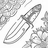 Knife Coloring Page 44043 34808 sketch template
