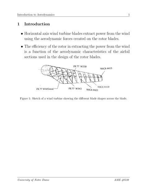 Wind Turbine Blade Aerodynamics - Docsity