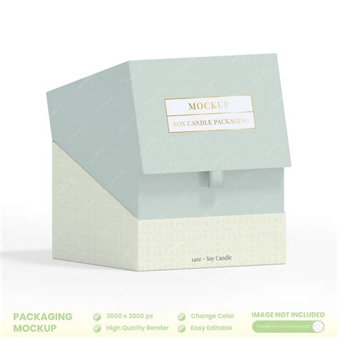 Premium PSD | Packaging candle box mockup