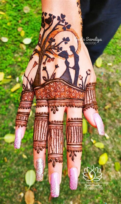 Romantic couple in moon ni8 ## Engagement creation Baby Mehndi Design, Indian Mehndi Designs ...