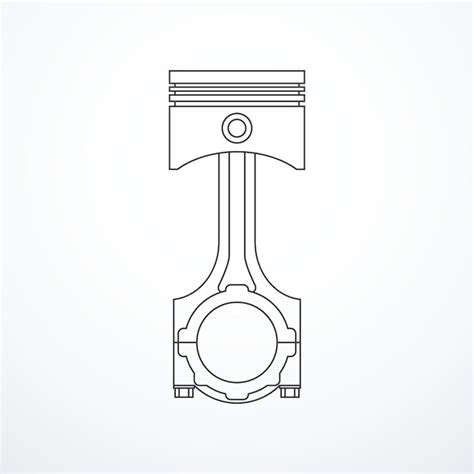 Premium Vector | Piston and connecting rod assembly