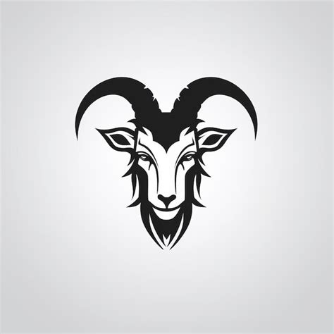 Premium AI Image | Minimalistic Black Goat Head Tattoo Design