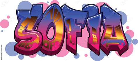 Sofia Name Text Graffiti Word Design Stock Vector | Adobe Stock