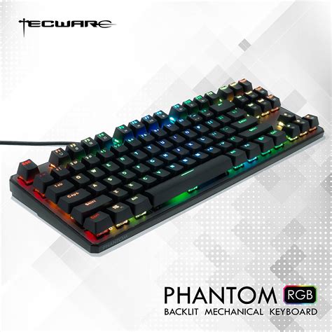 Tecware Phantom 87 Key Mechanical Keyboard, RGB led, Outemu Blue Switch ...