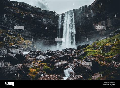 Fossá Waterfall as seen in the Faroe Islands Stock Photo - Alamy