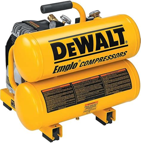 DEWALT D55151 14 Amp 1.1-HP 4-Gallon Oiled Twin Hot Dog Compressor ...