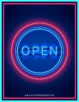 Printable Vintage Neon Open Sign Sample | FREE Download