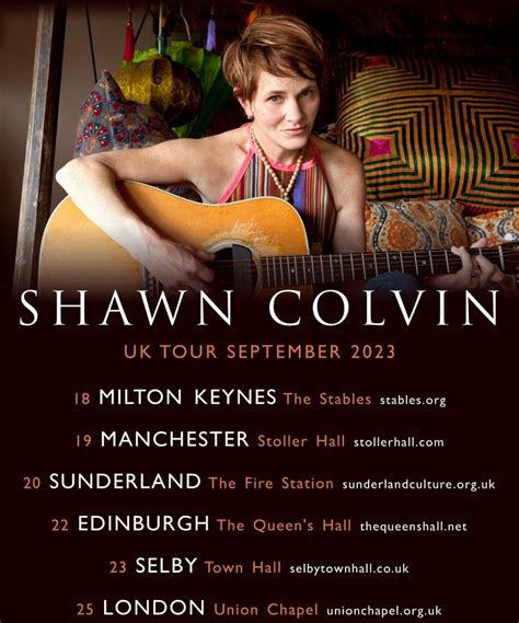 Shawn Colvin - UK Tour September 2023 - 19 September 2023 - The Stoller Hall - Event/Gig details ...