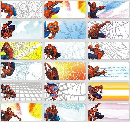 72pcs spiderman prints cartoon name sticker/name labels/name tags, personal identity for school ...