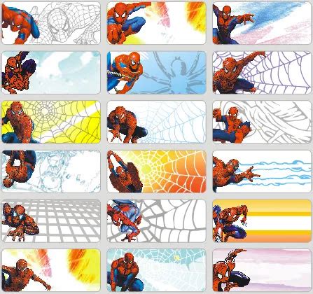 72pcs spiderman prints cartoon name sticker/name labels/name tags, personal identity for school ...