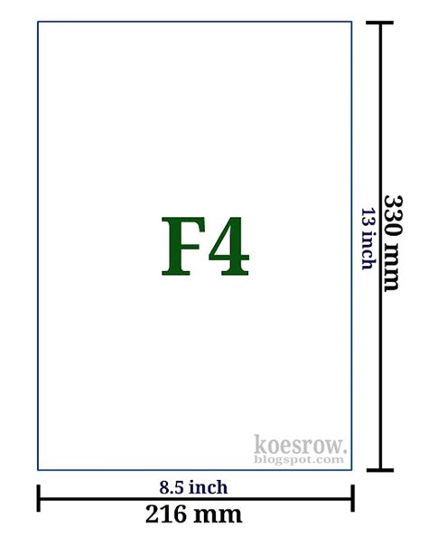 Perbedaan Kertas A4, F4, Letter, dan Legal serta Penggunaannya - Koesrow