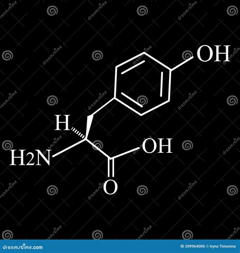 The Amino Acid Tyrosine. Chemical Molecular Formula of Tyrosine Amino ...