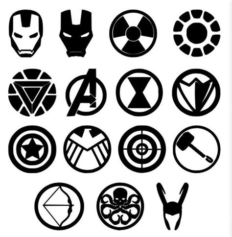 Marvel Inspired Silhouettes Shields Logos Vinyl Sticker Vinyl Decals Fandom Stickers - Etsy ...