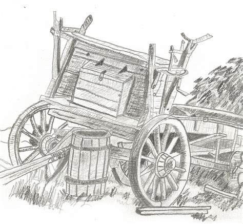 Studio 320 West: Pencil Drawing Old Wagon