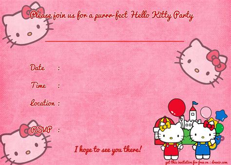 FREE Printable Hello Kitty Birthday Invitation Template | Download Hundreds FREE PRINTABLE ...