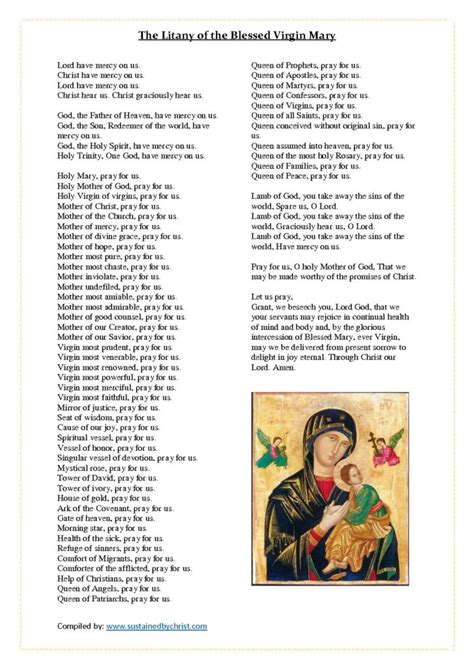 Printable Litany Of The Saints