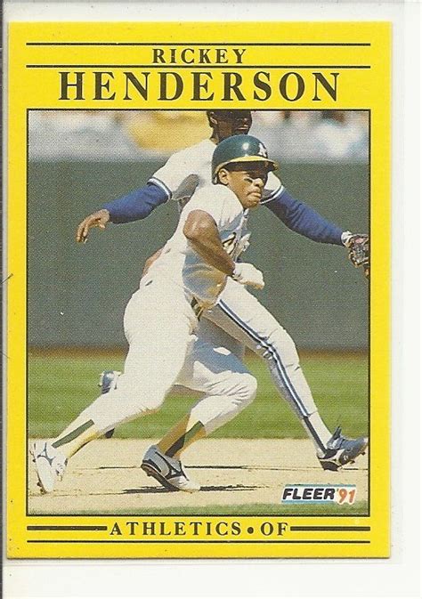 (SC-379)+1991+Fleer+Baseball+Card+#10:+Rickey+Henderson | Rickey ...