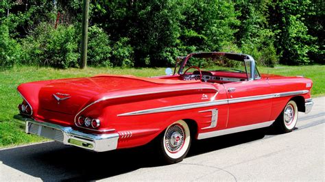 1958, Chevrolet, Impala, Convertible, Cars, Red, Classic Wallpapers HD ...