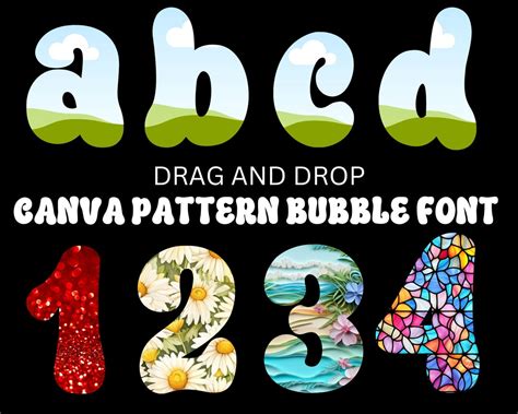 Canva Bubble Font. Create Your Own Patterned Letters and - Etsy UK