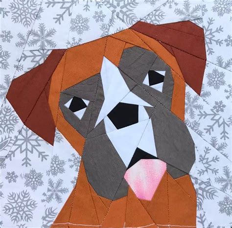 Set of 2 Boxer dog Quilt Block Pattern: 20 % Savings | Etsy