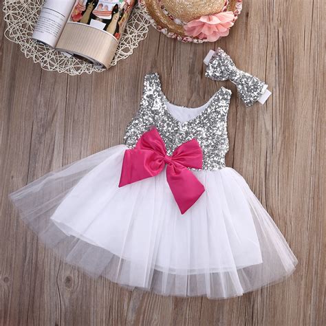 Baby Kids Girls Princess Dress Sequined Wedding Gown Party Pageant Princess Dresses Tutu Tulle ...