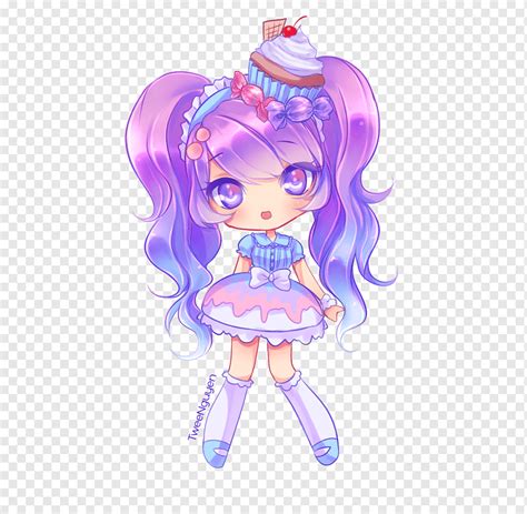 Menggambar Chibi Anime, gadis anime, ungu, violet, fotografi png | PNGWing