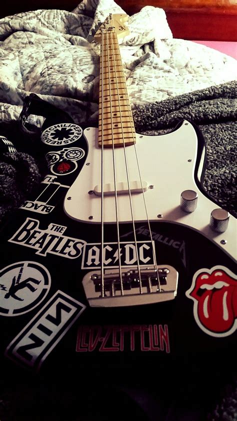 My child. My favorite sticker is the Green Day, Warning sticker. | Cool electric guitars, Guitar ...