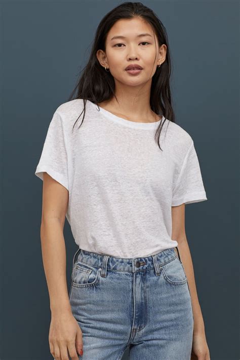 Linen T-Shirt | Best H&M Clothes For Women Under $20 | POPSUGAR Fashion Photo 3