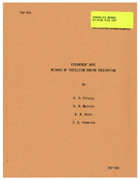 (PDF) Embankment dams: Methods of protection during overtopping | Brent Mefford - Academia.edu