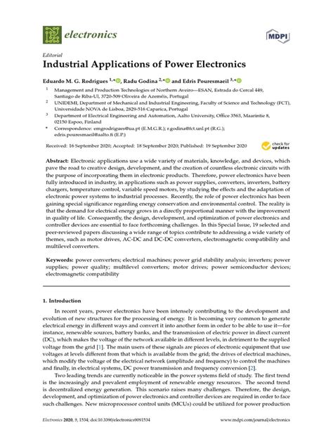 Industrial Applications of Power Electronics | PDF | Power Inverter | Power Electronics