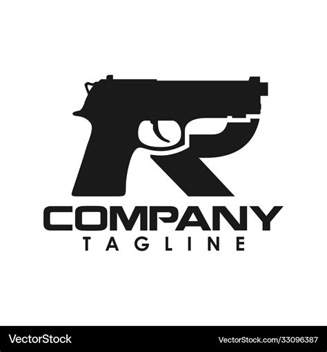 Initial r gun logo creative concept Royalty Free Vector