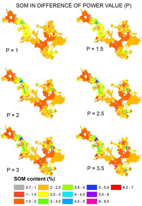 Soil Organic Matter map t-test Scatter chart of the SOM of 30 soil ...