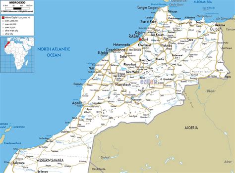 Large road map of Morocco with cities and airports | Morocco | Africa | Mapsland | Maps of the World