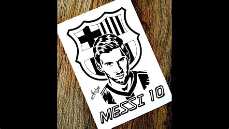 Lionel Messi - How To Draw Lionel Messi - Stencil Art - YouTube