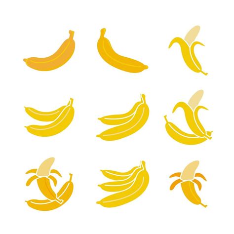 Banana icon set vector 17735423 Vector Art at Vecteezy