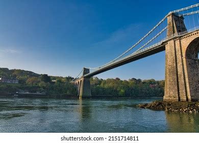 Menai Bridge Anglesey Wales Britain April Stock Photo 2151714811 ...