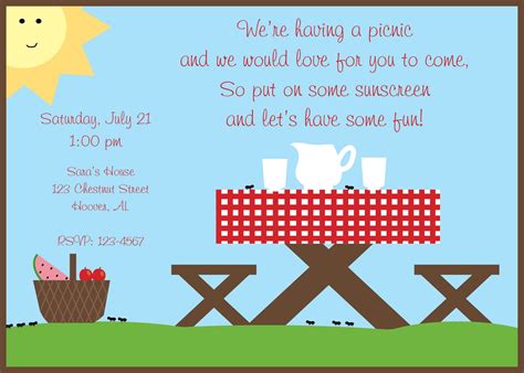 Summer Picnic Invitation by lilypadboutiquestore on Etsy