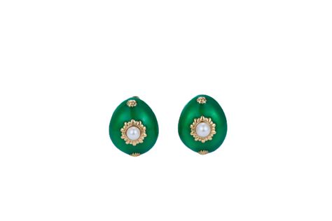 Enamel Pearl Small Oval Stud Earrings – Planderful Shop