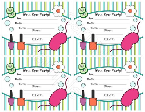 Free Spa Party Invitation Template | Spa party invitations, Spa birthday parties, Spa birthday ...