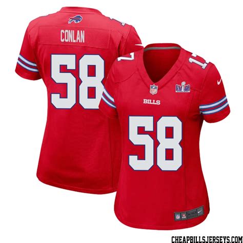 Shane Conlan No 58 Women Red Buffalo Bills Super Bowl LVIII Alternate Game Jersey - Replica ...