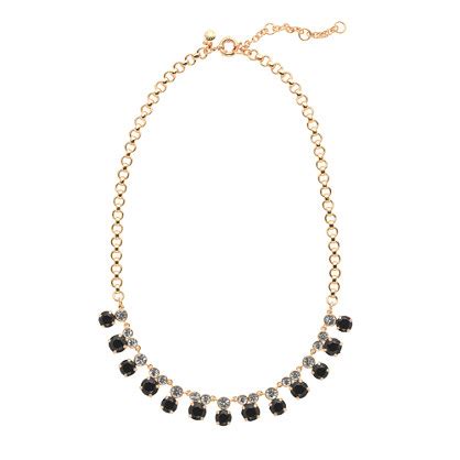J.crew Crystal and Cabochon Necklace in Black | Lyst