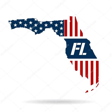 Florida Flag Map with Initials Logo Stock Vector by ©deskcube 119742452