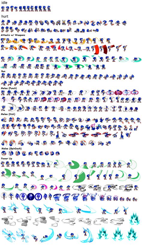 ultimate sonic the hedgehog sprite sheet by mrsupersonic1671 on DeviantArt