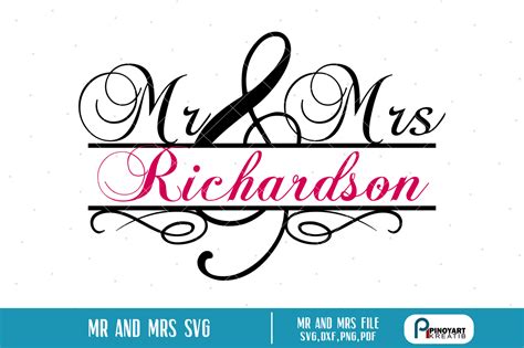 Mr and Mrs svg, Mr and Mrs Split Monogram svg, Wedding svg, svg file By Pinoyart | TheHungryJPEG