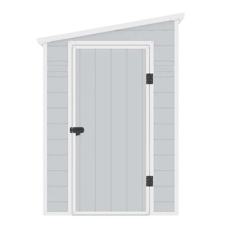 Jasmine 5×8 Lean To Plastic Shed with Foundation Kit – Light Grey → ...