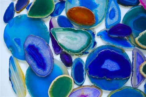 Wallpaper Agate Stones in Blue and Green Colors.slices of Natural Stone ...