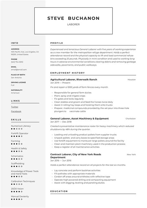 General Laborer Resume & Writing Guide | +12 Free Templates | 2019